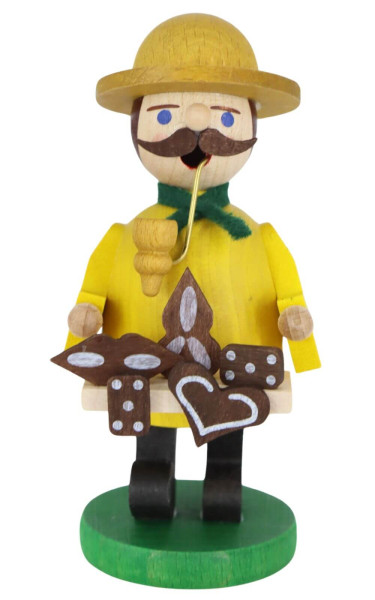 Smoking man gingerbread seller, 11 cm, colored by Richard Glässer_1