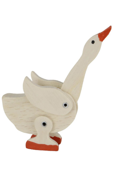 Miniature goose, movable, 8 cm, natural by SEIFFEN.COM_3