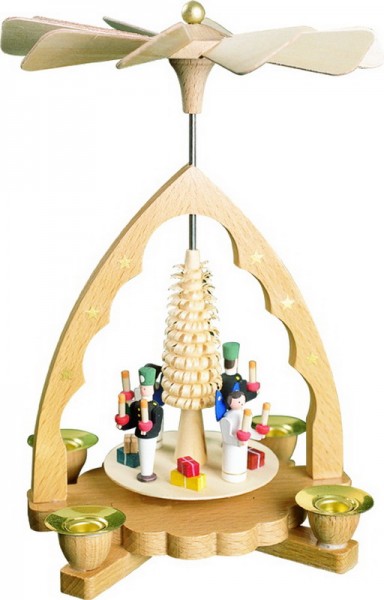 Weihnachtspyramide mit Engel und Bergmann, 19 cm von Richard Glässer-Bild1