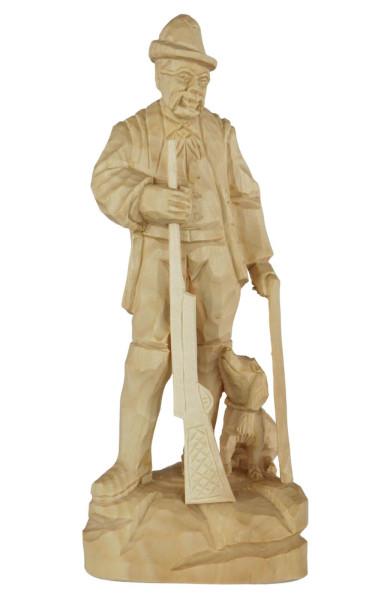 Stülpner Karl mit Hund, 20 cm, natur von Schnitzkunst aus dem Erzgebirge