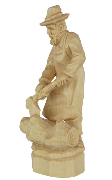 Lumberjack, carved, 16 cm, natural by Schnitzkunst aus dem Erzgebirge_1