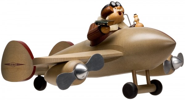 Räuchermännchen Pilot mit Flugzeug, 40 cm von KWO