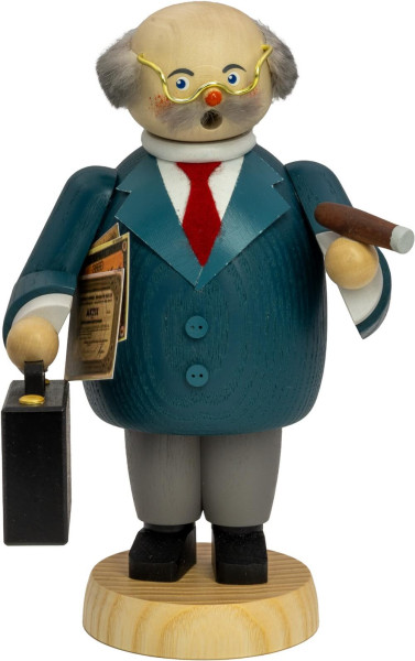 Smoking man banker, 18 cm by Seiffener Volkskunst eG