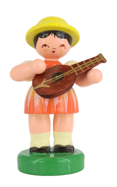 Miniatur - Mädchen mit Mandoline, 7 cm, farbig von Figurenland Uhlig GmbH