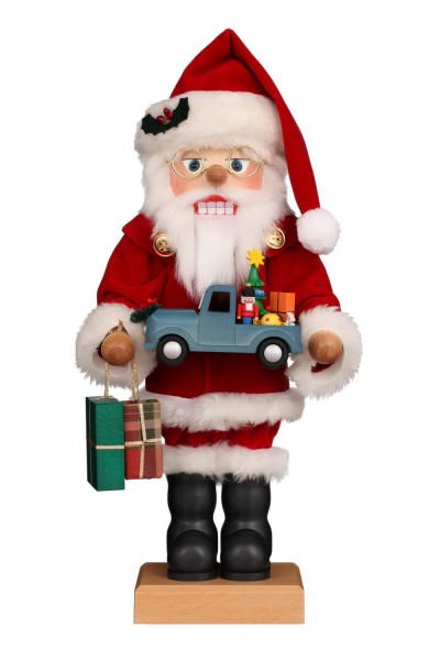 Nutcracker Santa Claus with toy car, 47 cm by Christian Ulbricht