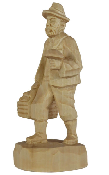 Mushroom hunter, natural, 16 cm by Schnitzkunst aus dem Erzgebirge_1