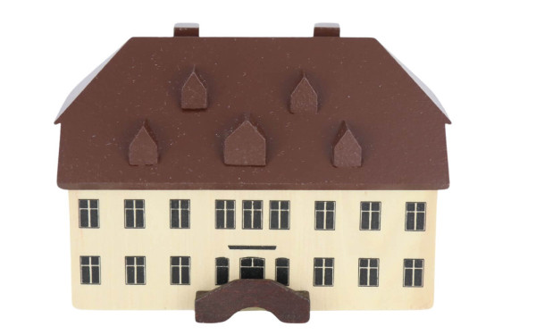 Miniatur - Alte Schule in Seiffen, 6 cm, natur von Spielwarenmacher Günther_1