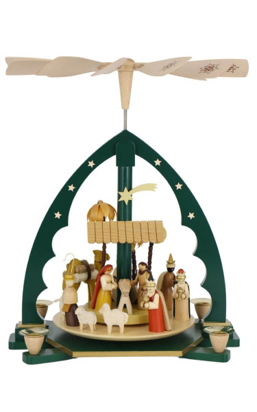 Christmas pyramid Nativity, colored, 40 cm by Richard Glässer_1