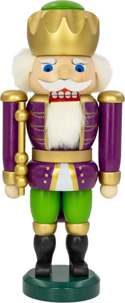 Nutcracker King Exclusive, 25 cm, purple - green by Seiffener Volkskunst eG