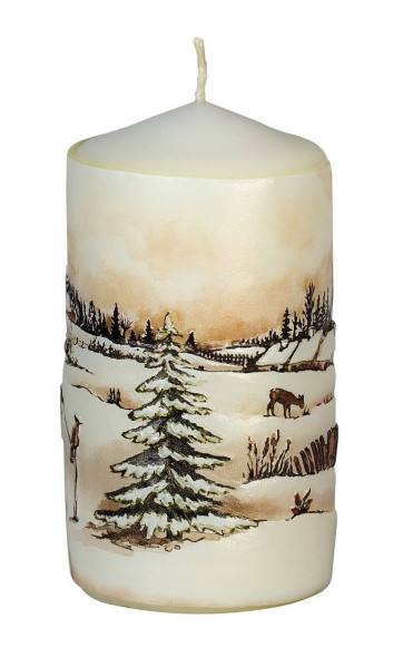 EWA pillar candle snow magic Ø 60 mm x 110 mm height