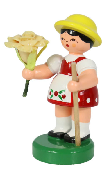 Miniatur Blumenmädchen, rot/gelb von Figurenland Uhlig GmbH_2